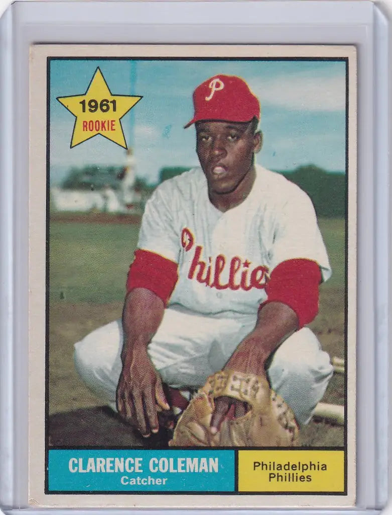 Baseball card of Clarence Coleman - Philadelphia Phillies player in uniform
