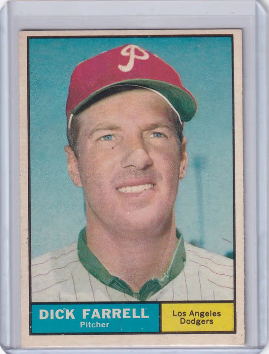1961 Topps #522 Dick Farrell - Los Angeles Dodgers - Baseball Card Single