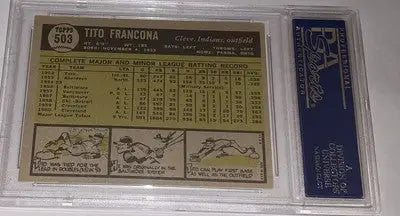 1961 Topps Baseball #503 Tito Francona Cleveland Indians PSA 6 EX MINT - Baseball Card Single