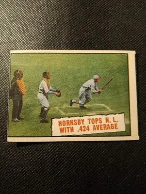 1961 Topps - Baseball Thrills Rogers Hornsby #404. VG+ - EX - Baseball Card Single