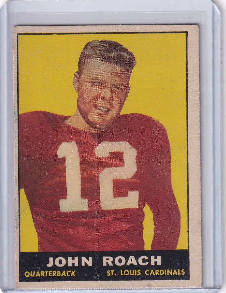 Vintage Topps Football trading card of John Roach, St. Louis Cardinals quarterback 12