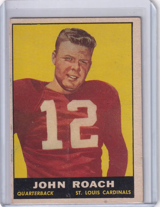 Vintage Topps Football trading card of John Roach, St. Louis Cardinals quarterback 12