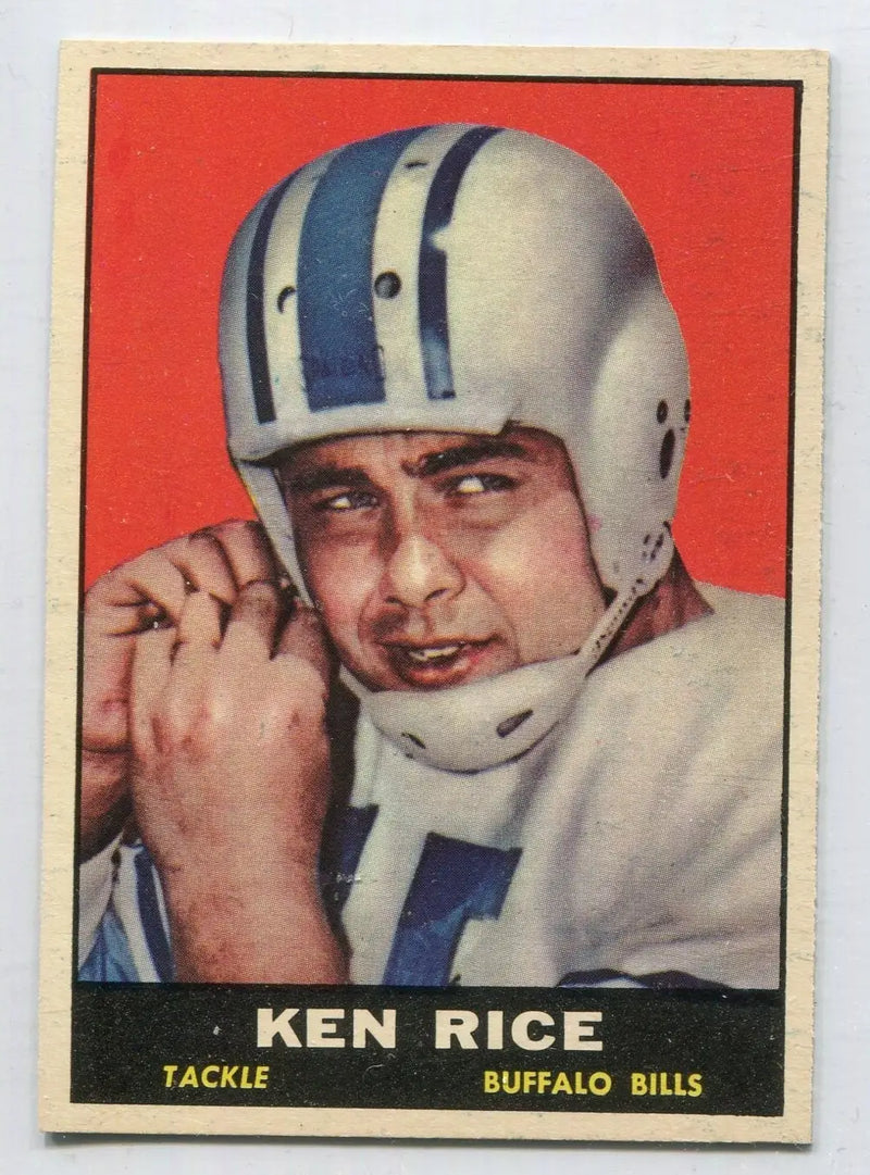 1961 Topps - Ken Rice #162 (RC) Rookie Card NMT Auburn Buffalo Bills - Football Card Single