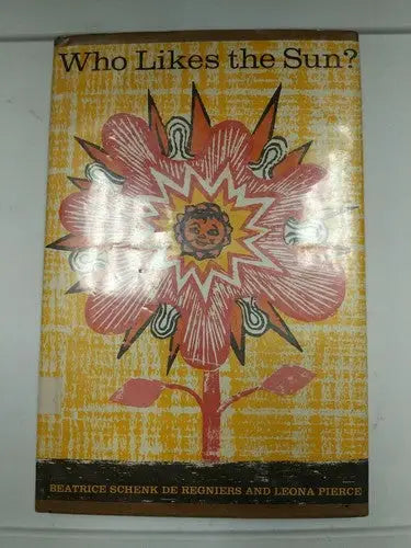 Vintage children’s book cover with flower and sun face illustration by Leona Pierce for Beatrice Schenk de Regniers