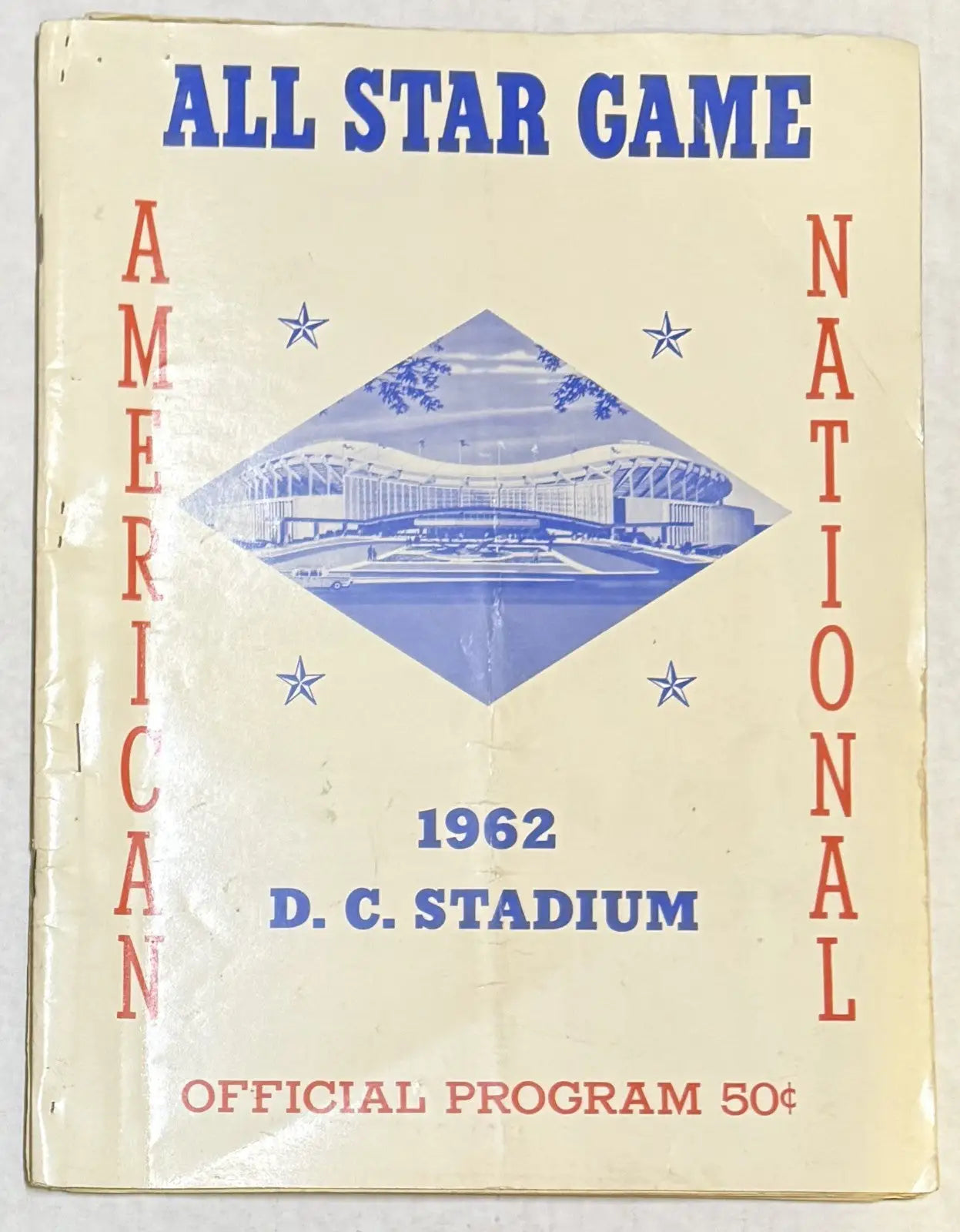 1962 MLB All Star Game OFFICIAL PROGRAM INCOMPLETE *Missing End Pages Re-stapled - Sports Memorabilia