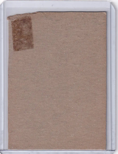 Brown blank-backed trading card of Hank Aaron in a clear sleeve from Milwaukee Braves