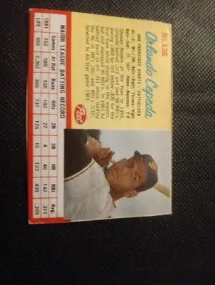 1962 Post Cereal - Orlando Cepeda #136. SF Giants. nicely hando cut. EX+ - Baseball Card Single