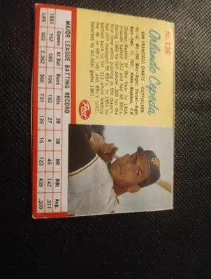 1962 Post Cereal - Orlando Cepeda #136. SF Giants. nicely hando cut. EX+ - Baseball Card Single