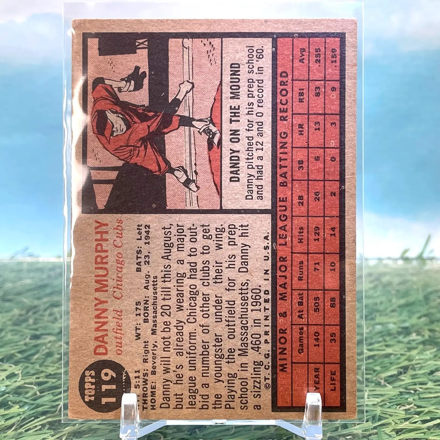 1962 Topps #119b Danny Murphy Rookie RC - Baseball Card Single
