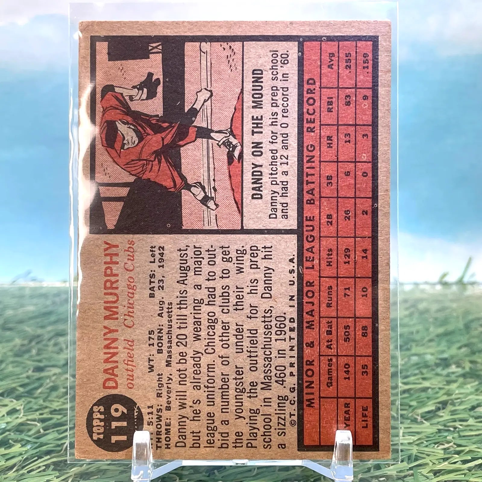 1962 Topps #119b Danny Murphy Rookie RC - Baseball Card Single