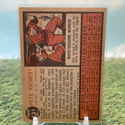 1962 Topps #131 Pete Richert GVG RC Rookie Dodgers 248016