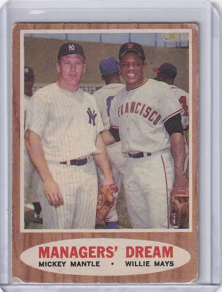 1962 Topps #18 Managers’ Dream - Mantle / Mays