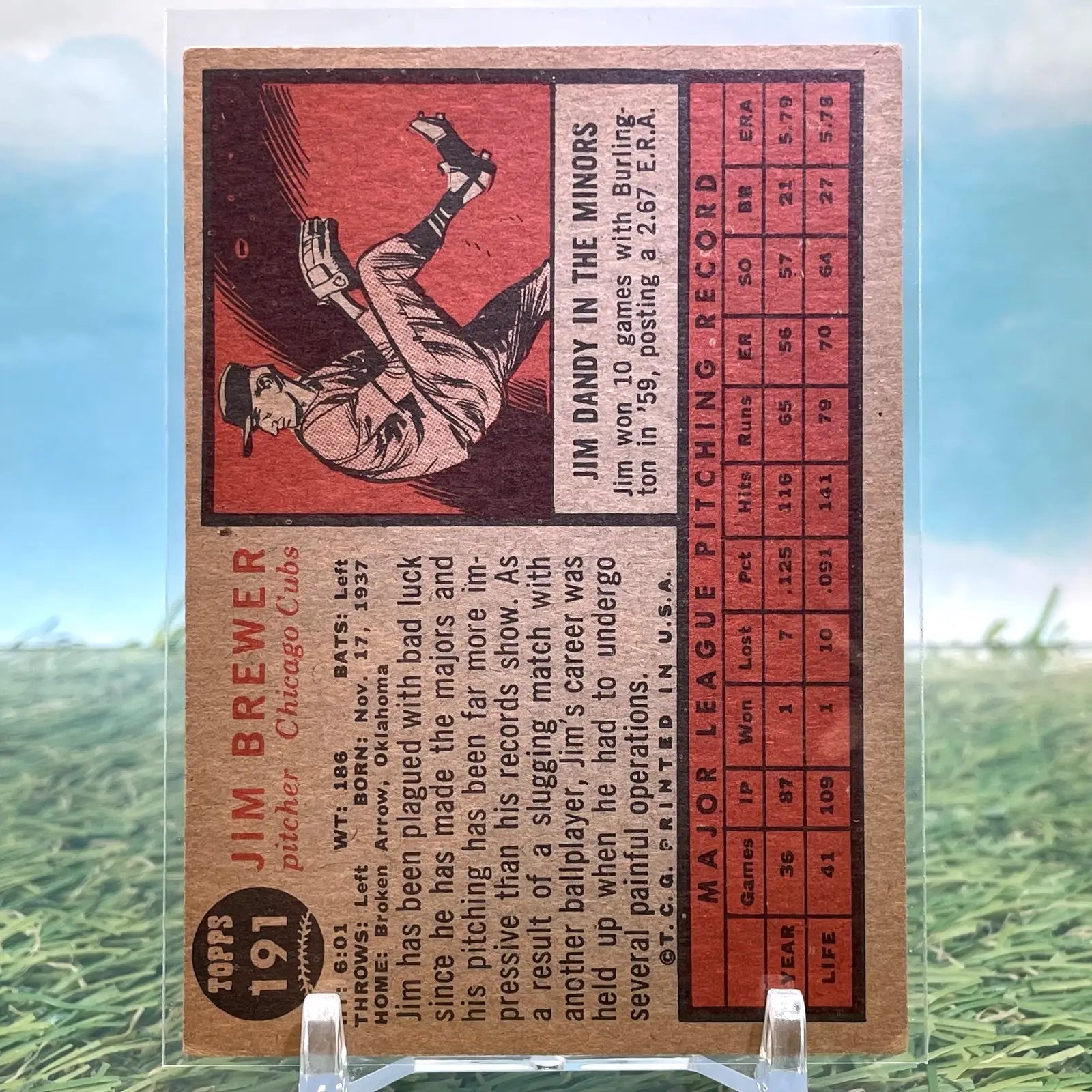 1962 Topps #191 Jim Brewer Chicago Cubs - Baseball Card Single