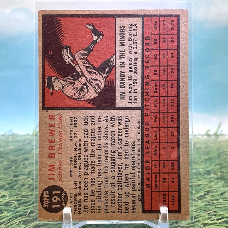 1962 Topps #191 Jim Brewer Chicago Cubs - Baseball Card Single