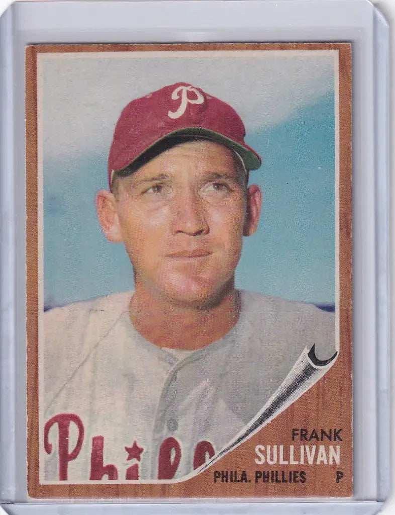 Baseball card of Frank Sullivan, Philadelphia Phillies player, 1962 Topps #352
