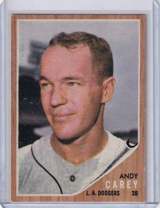 1962 Topps #418 Andy Carey baseball card Los Angeles Dodgers collectible item