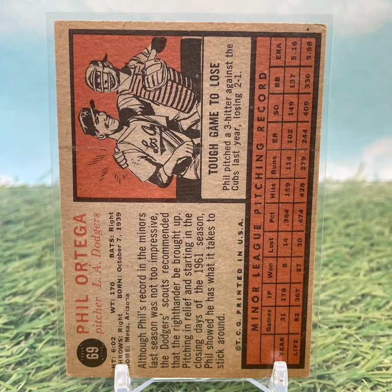 1962 Topps - #69 Phil Ortega Rookie (RC) - Baseball Card Single