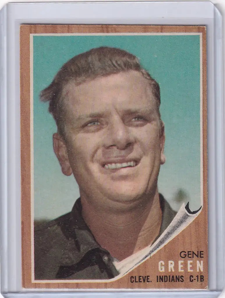 1962 Topps #78 Gene Green trading card featuring a smiling man and teal background