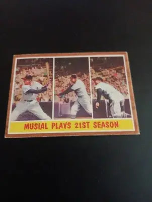 1962 Topps - Action Card Stan Musial #317. SL Cardinals. EX - Baseball Card Single