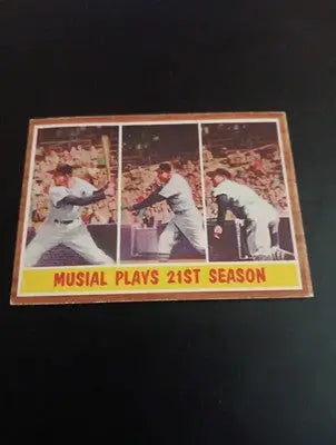 1962 Topps - Action Card Stan Musial #317. SL Cardinals. EX - Baseball Card Single