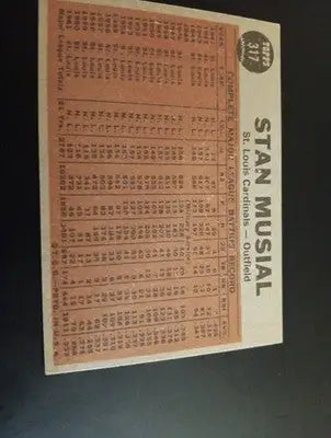 1962 Topps - Action Card Stan Musial #317. SL Cardinals. EX - Baseball Card Single