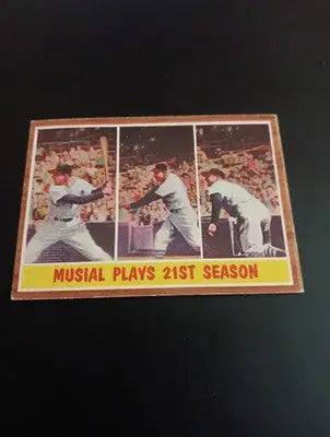 1962 Topps - Action Card Stan Musial #317. SL Cardinals. EX - Baseball Card Single