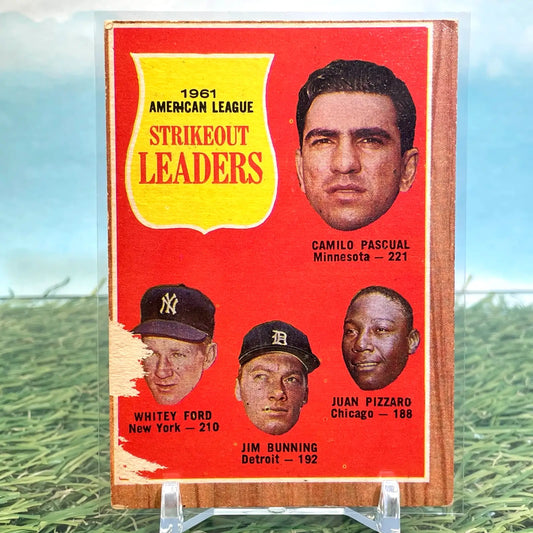 1962 Topps AL Strikeout Leaders #59 Whitey Ford / Bunning / Pascual / Pizzaro - Baseball Card Single