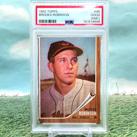 1962 Topps BROOKS ROBINSON Card #45 BALTIMORE ORIOLES PSA 2 - Baseball Card Single