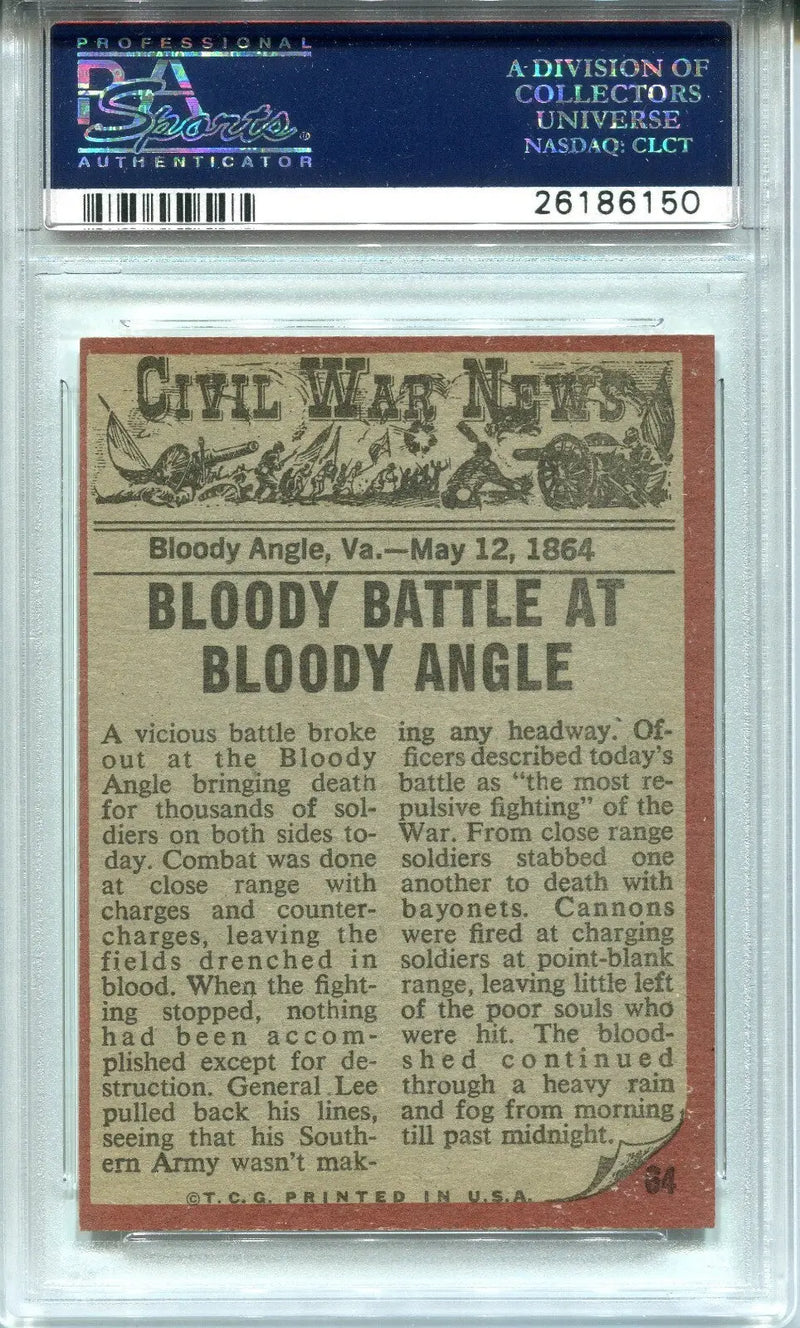 1962 Topps Civil War News #64 Jaws of Death PSA 8 o/c Bloody Angle May 12 1864 - Non-Sports Card Single