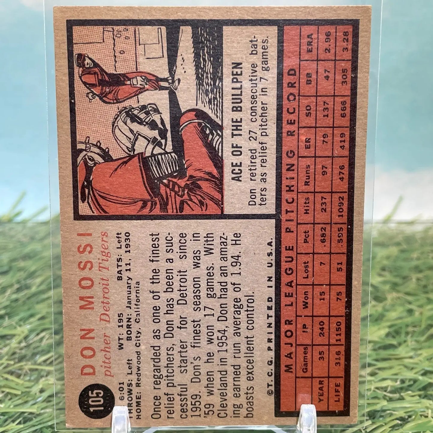 1962 Topps Don Mossi #105 EX/MT Free Shipping - Baseball Card Single