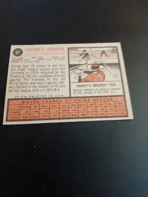 1962 Topps - Harvey Haddix #67. Pirates. EX - Baseball Card Single