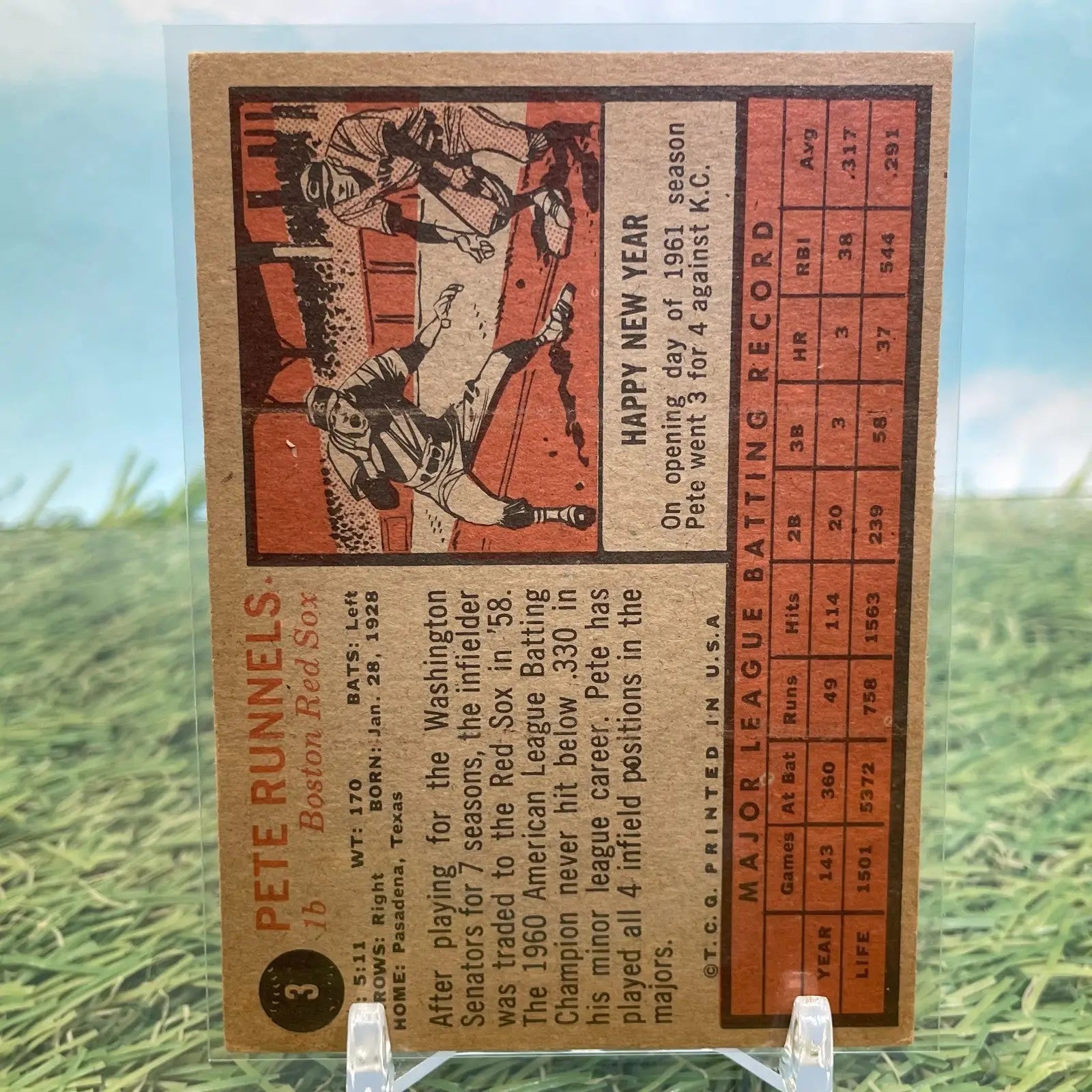 1962 Topps Pete Runnels #3 GD Boston Red Sox - Baseball Card Single