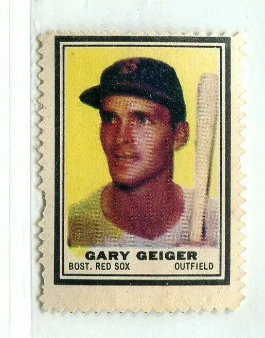 Gary Geiger baseball card from 1962 Topps Stamp, a valuable trading card collectible