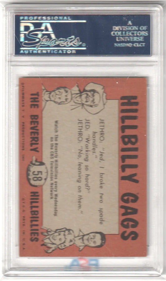 Graded Beverly Hillbillies trading card PSA 8 NM-MT from 1963 product