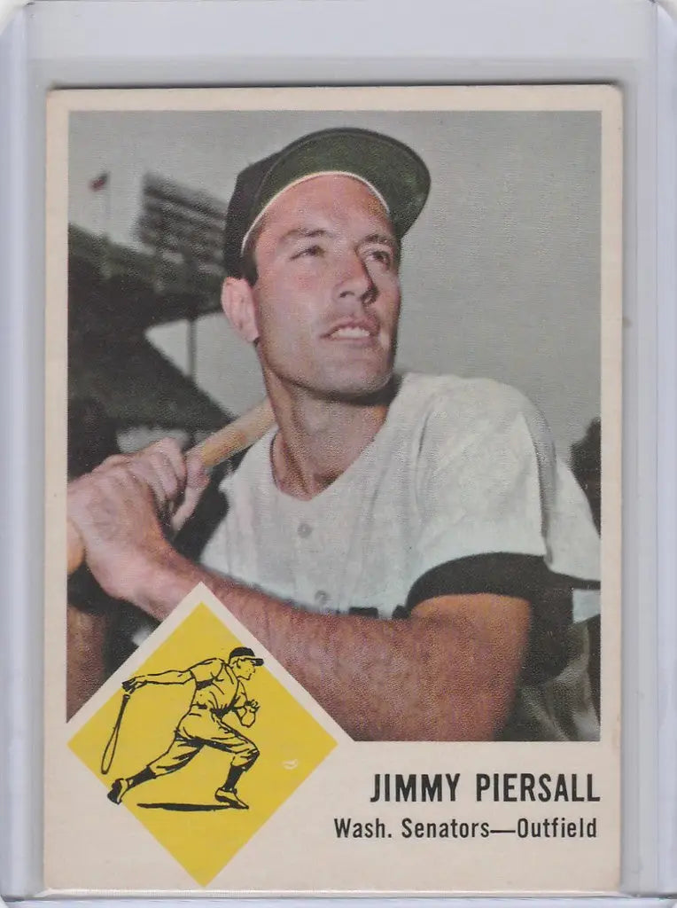 Vintage 1963 Fleer baseball card of Jimmy Piersall Washington Senators outfielder