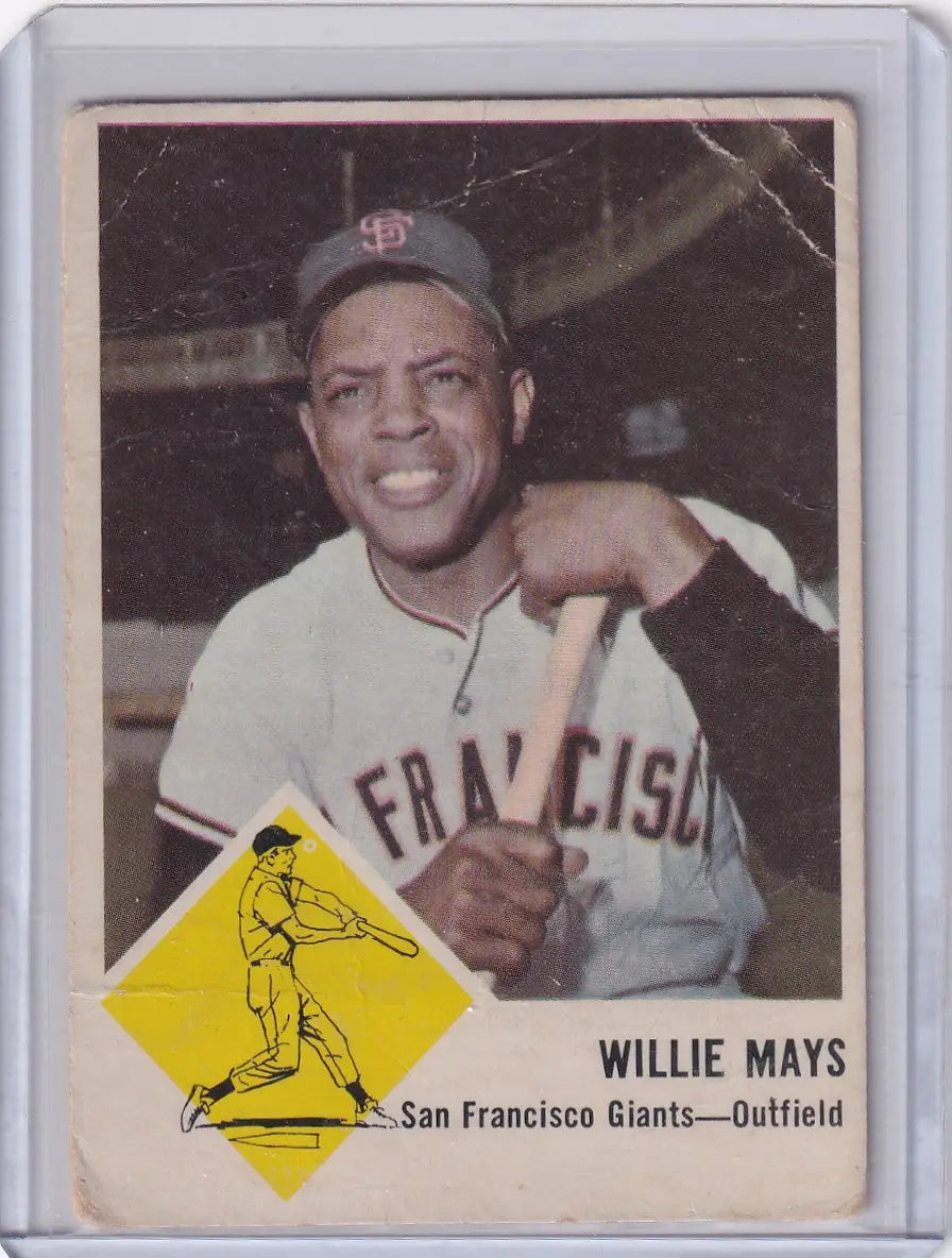 Vintage 1963 Fleer Willie Mays San Francisco Giants baseball card for collectors