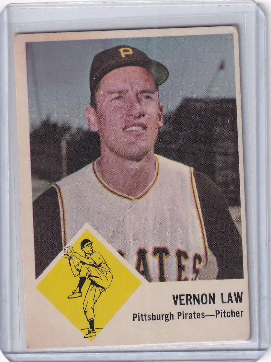 1963 Fleer #58 Vern Law - Pittsburgh Pirates - Baseball Card Single