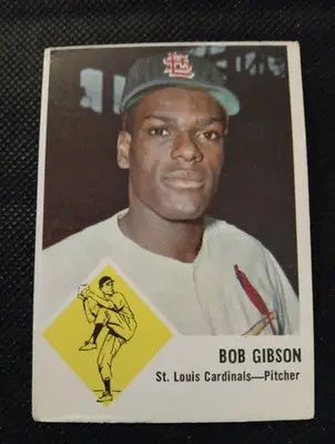 1963 Fleer - Bob Gibson #61. SL Cardinals. EX - EX+ - Baseball Card Single