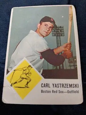 1963 Fleer - Carl Yastrzemski #8. Boston Red Sox. Back crease. VG+ - Baseball Card Single