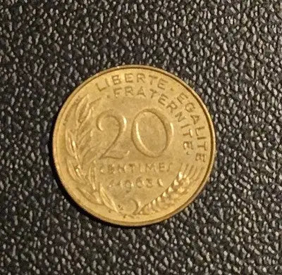 1963 France 20 Centimes - Marianne Lagriffoul Design - French Coin
