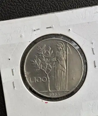 1963 Italy 100 Lire Minerva Coin - Rome Mint R - Extremely Fine XF