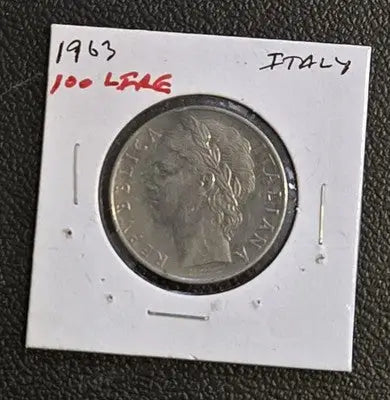 1963 Italy 100 Lire Minerva Coin - Rome Mint R - Extremely Fine XF