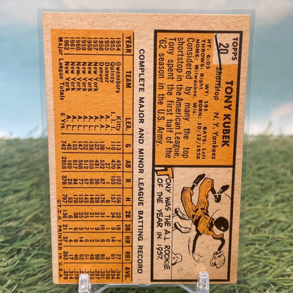 1963 MLB Topps Baseball Tony Kubek #20 New York Yankees VG