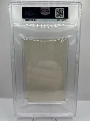 Clear plastic slab with blank off-white dinner ticket for Kennedy Assassinated PSA 5