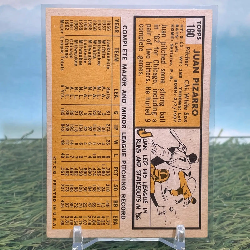 1963 Topps #160 Juan Pizarro Chicago White Sox - Baseball Card Single