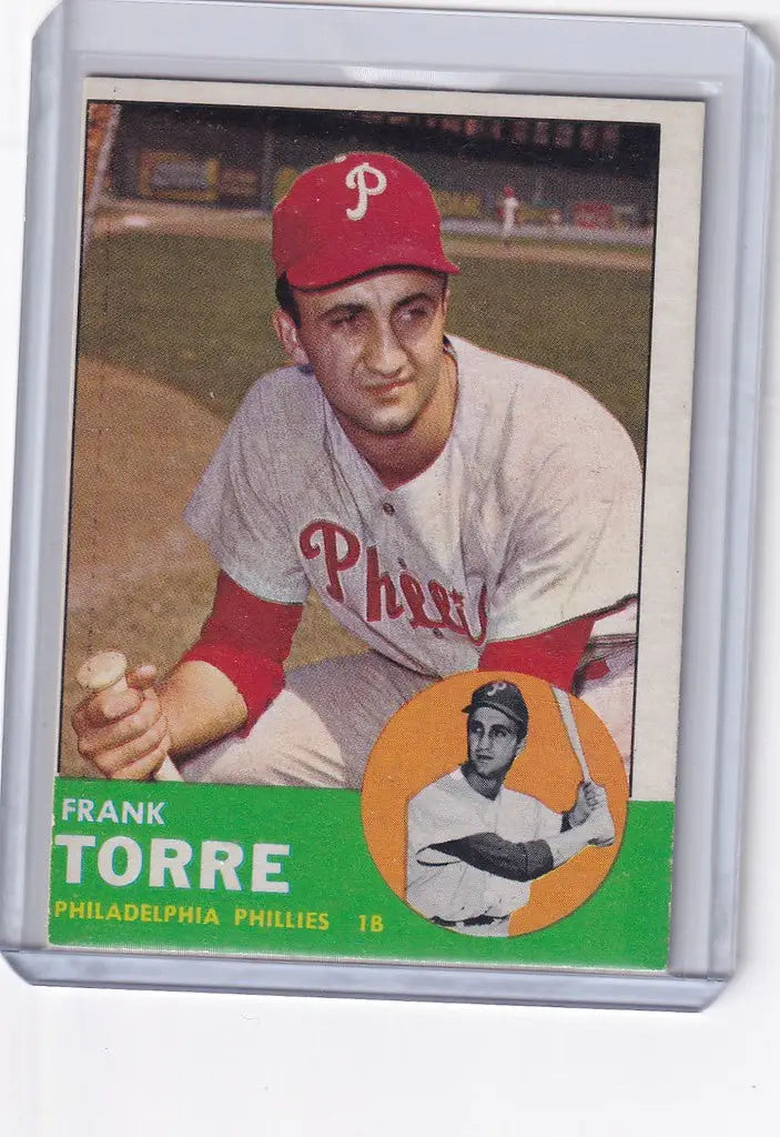Baseball card of Frank Torre - Philadelphia Phillies from 1963 Topps set