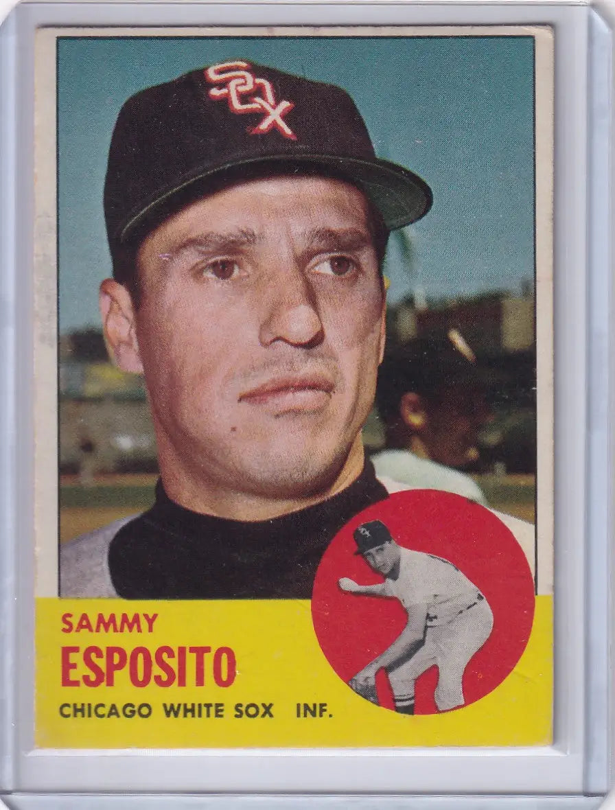 Baseball card of Sammy Esposito from the Chicago White Sox, 1963 Topps 181