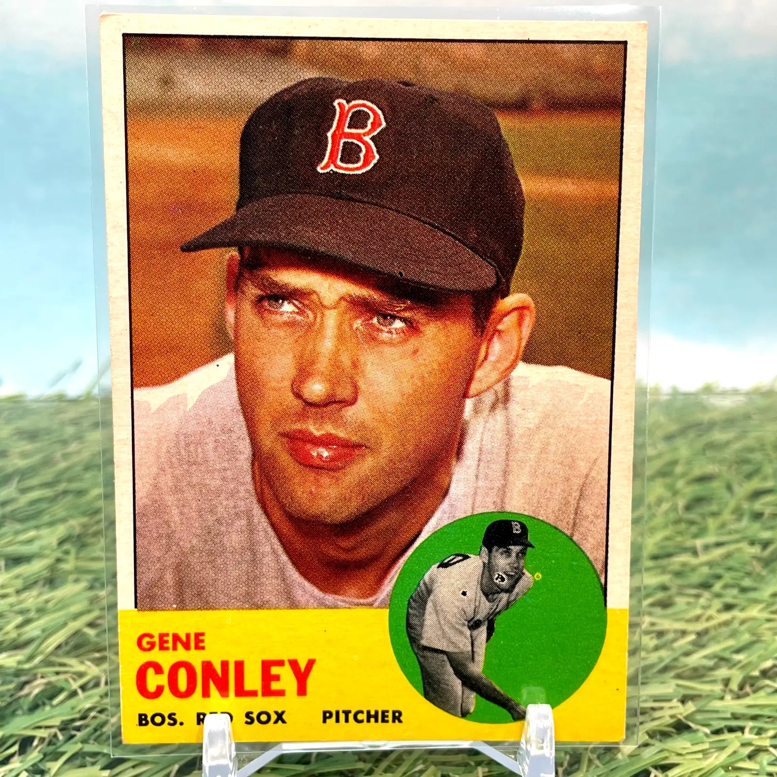 1963 Topps #216 Gene Conley baseball card Boston Red Sox EX