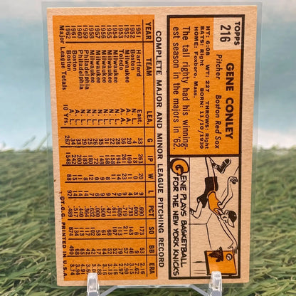 1963 Topps #216 Gene Conley baseball card Boston Red Sox EX