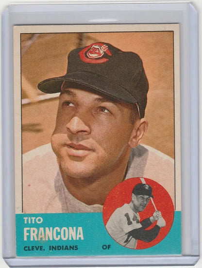 1963 Topps #248 Tito Francona Cleveland Indians EXMT baseball card displaying player image